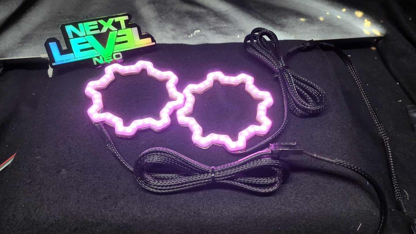 "Gear" RGB Halos - Contrôleur inclus avec DRL et Clignotants