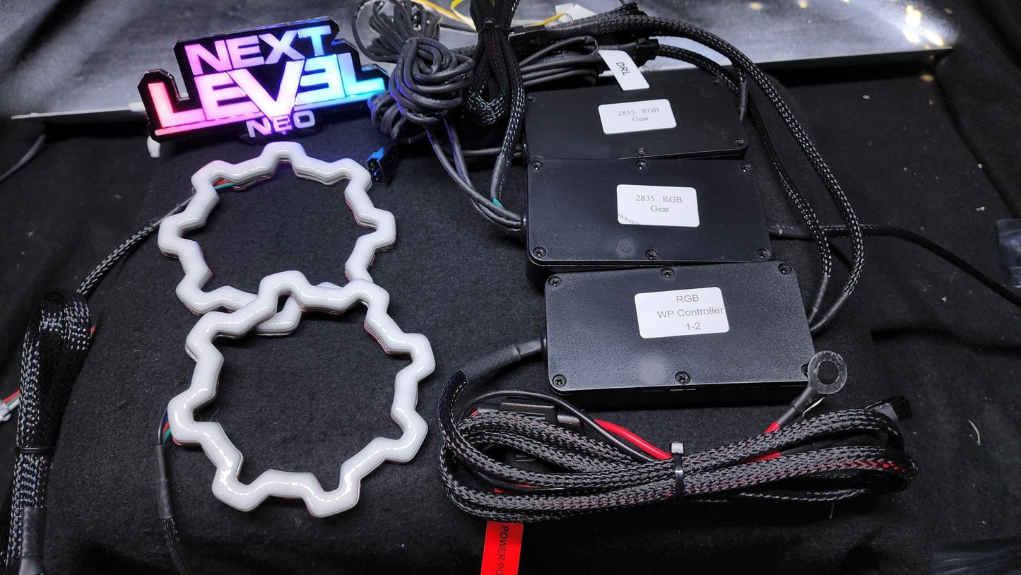"Gear" RGB Halos - Contrôleur inclus avec DRL et Clignotants