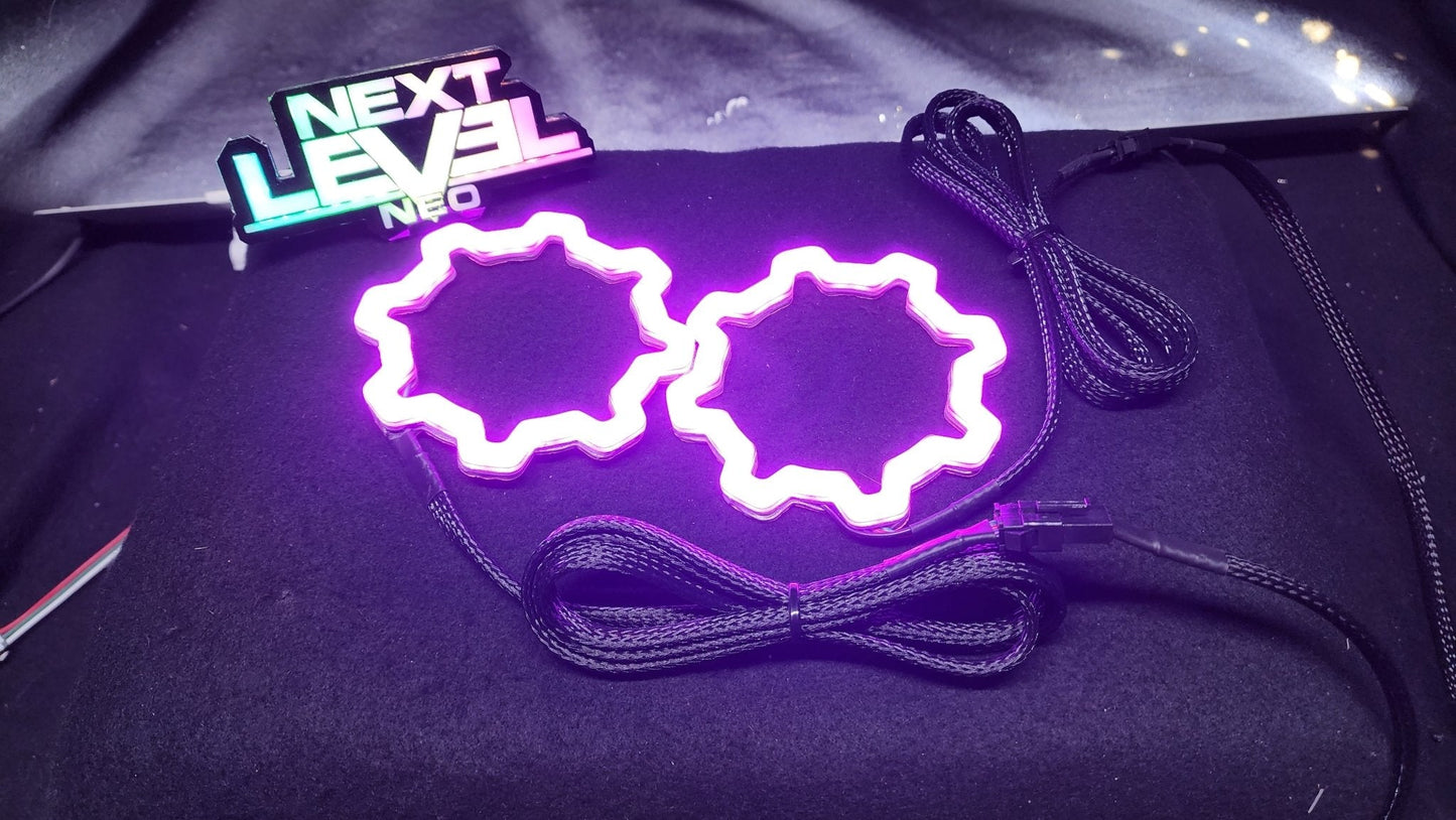 "Gear" RGB Halos - Contrôleur inclus avec DRL et Clignotants