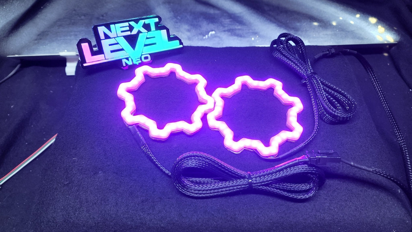 "Gear" RGB Halos - Contrôleur inclus avec DRL et Clignotants