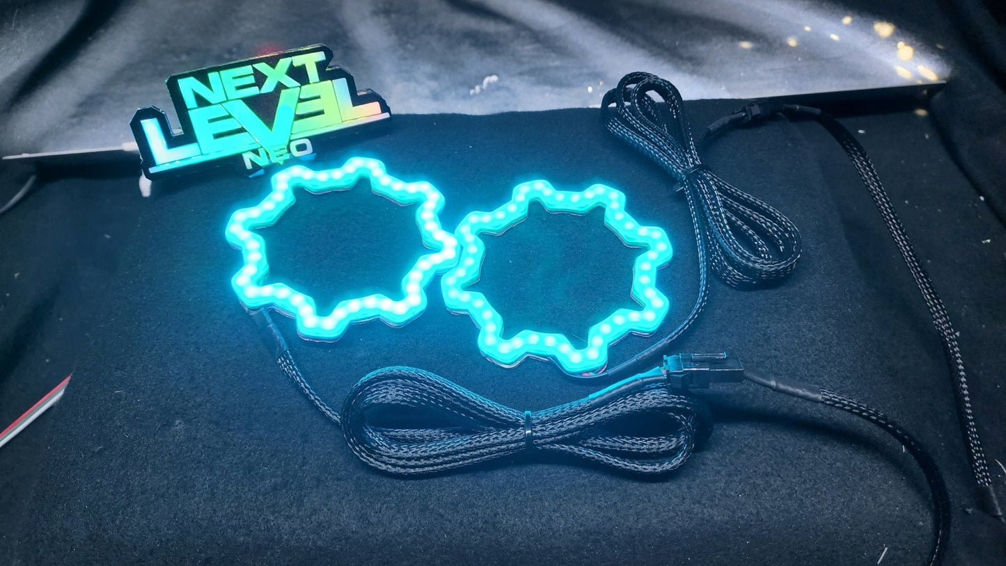 "Gear" RGB Halos - Contrôleur inclus avec DRL et Clignotants