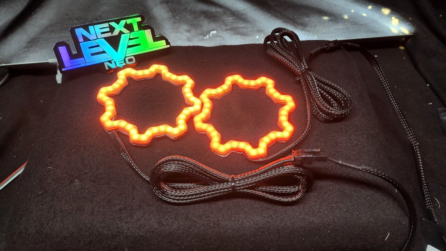 "Gear" RGB Halos - Contrôleur inclus avec DRL et Clignotants