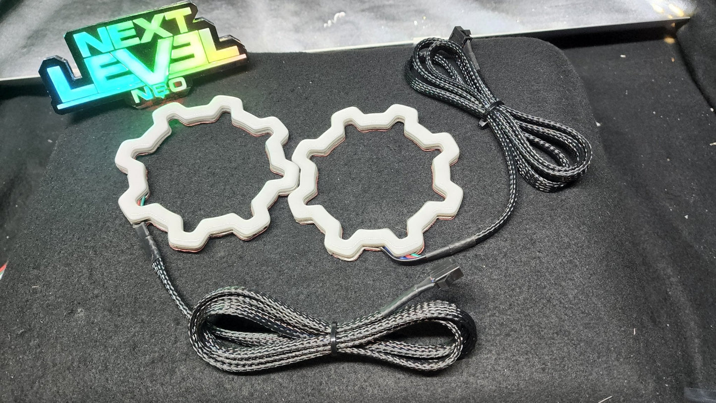 "Gear" RGB Halos - Contrôleur inclus avec DRL et Clignotants