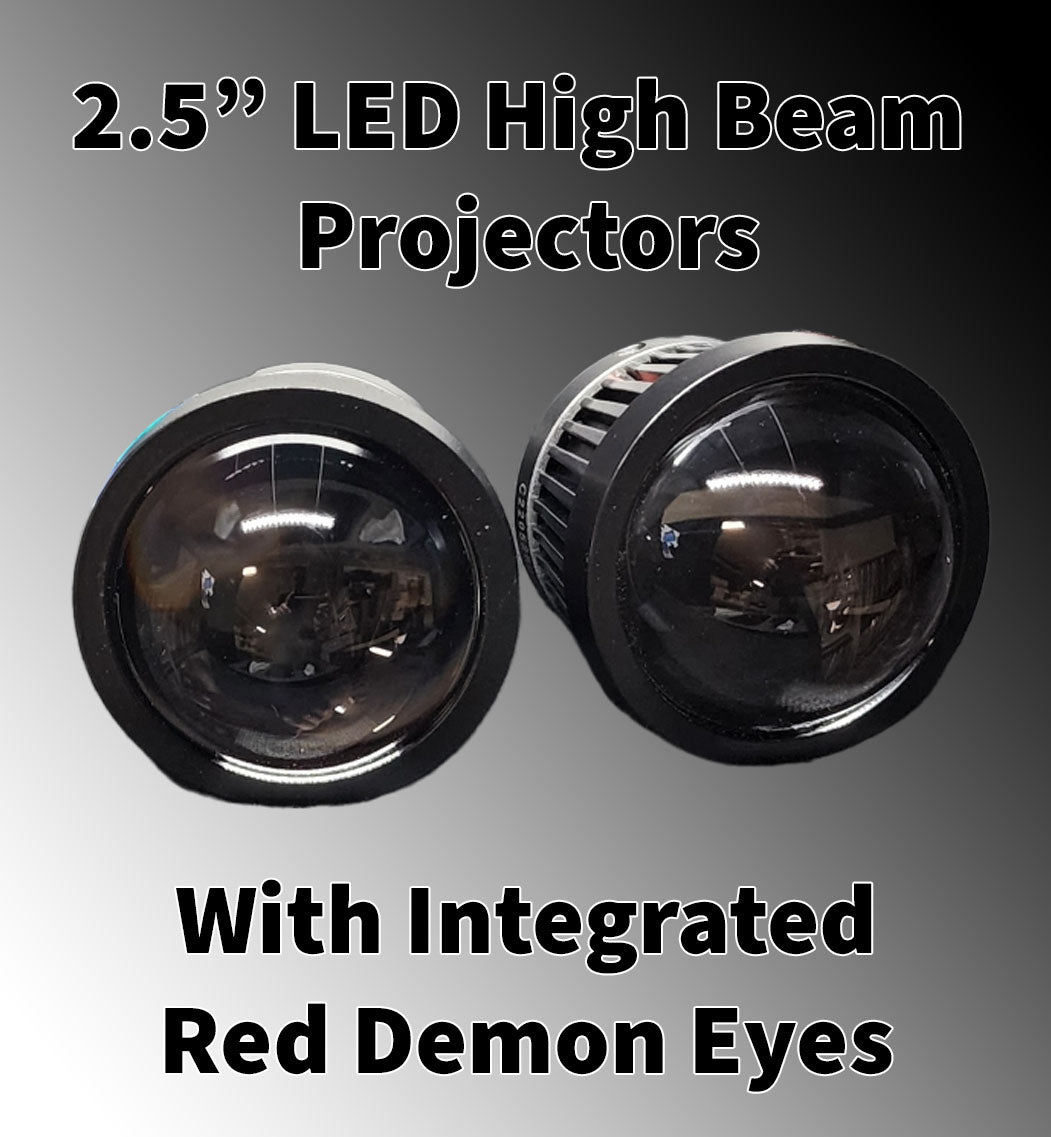Next Level Neo 2.5" Dedicated High Beam Projectors W/ Demon Eyes