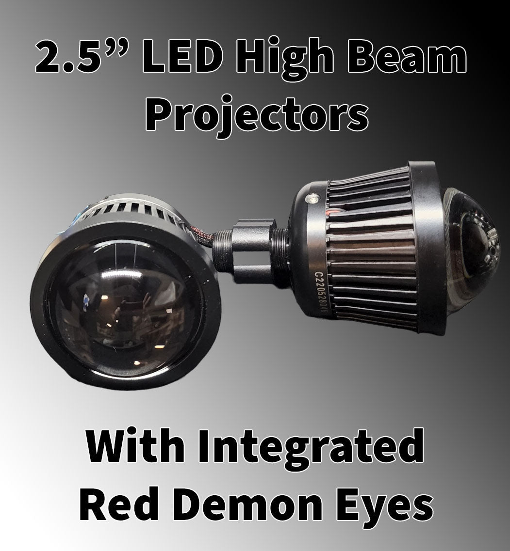Next Level Neo 2.5" Dedicated High Beam Projectors W/ Demon Eyes