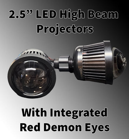 Next Level Neo 2.5" Dedicated High Beam Projectors W/ Demon Eyes