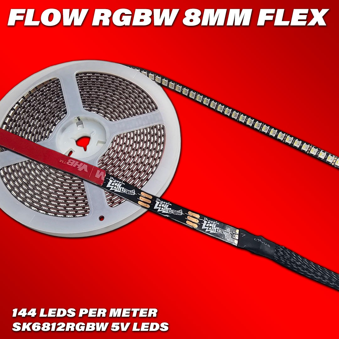 Flow Series 8mm Flexible Strips - 5v SK6812 RGBW