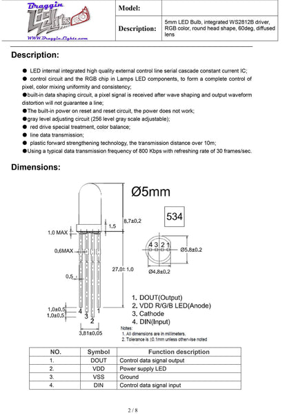 Flow Series RGB 5mm Leds - WS2812b RGB
