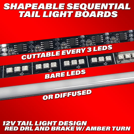 Shapeable Sequential Tail Light Strips W/ Startup