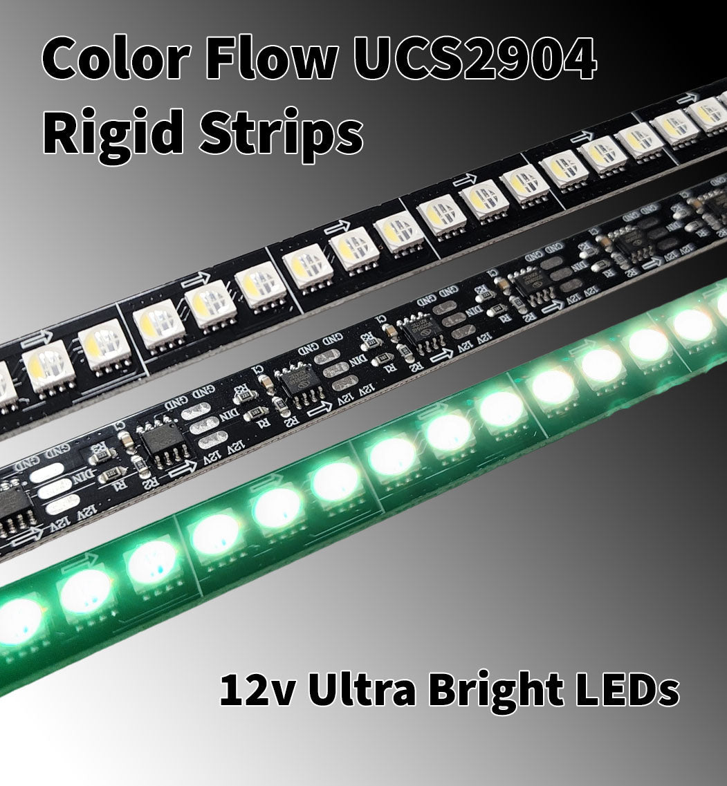Flow Series 12mm Rigid Strips - UCS2904 RGBW - 2 Half Meter Strips